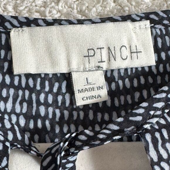 Pinch Dress Womens Size large chiffon tiered ruffle sheer long sleeve mini Smock - Picture 12 of 12